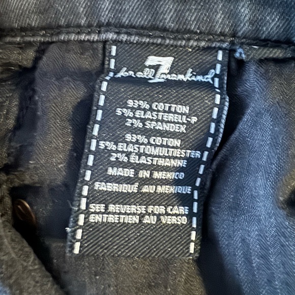 7 For All Mankind Women's Ankle Skinny Jeans Size 26 in Black Destroy - Picture 5 of 6